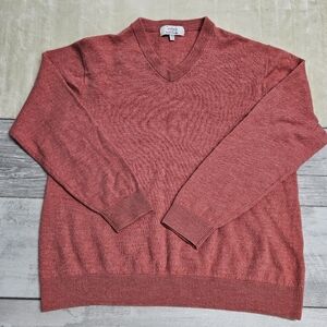 Turnbury Extra Fine Merino Wool V-Neck Sweater Mens L Old Money Preppy Academia